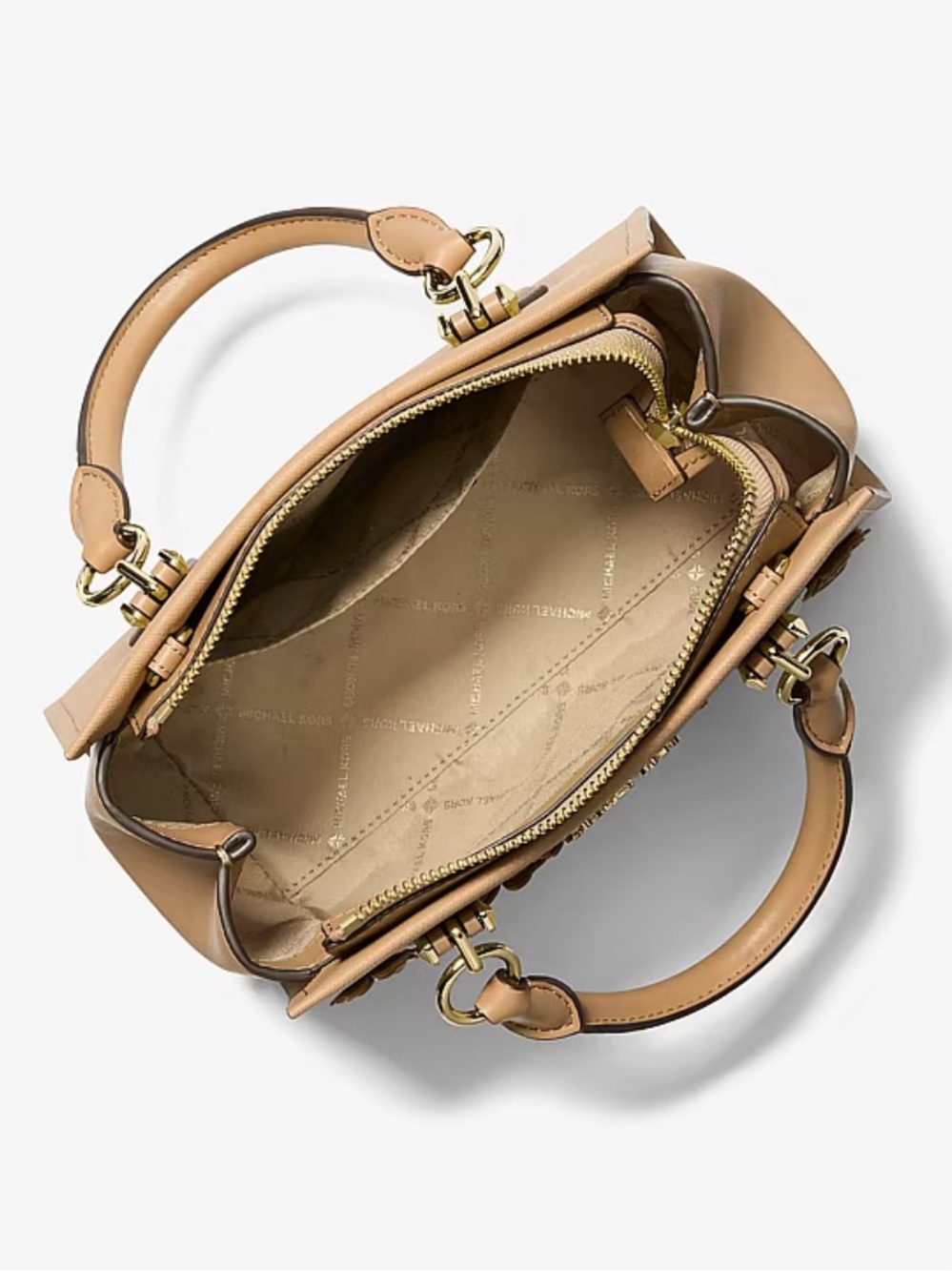 MICHAEL KORS Marilyn Sm Floral Embellished Satchel Messenger Crossbody
Camel
NWT - Picture 2 of 14